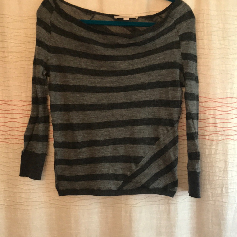Black and gray striped sweater